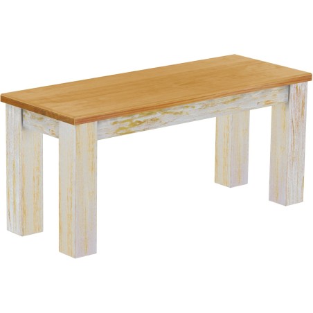 Sitzbank 100 Rio Classico Farbton Shabby Platte Honig massive Pinien Holzbank - Bank