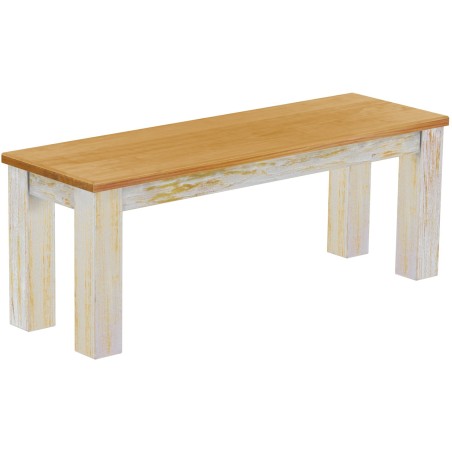 Sitzbank 120 Rio Classico Farbton Shabby Platte Honig massive Pinien Holzbank - Bank