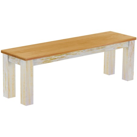 Sitzbank 140 Rio Classico Farbton Shabby Platte Honig massive Pinien Holzbank - Bank