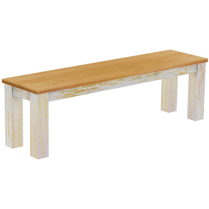 Sitzbank 150 Rio Classico Farbton Shabby Platte Honig massive Pinien Holzbank - Bank