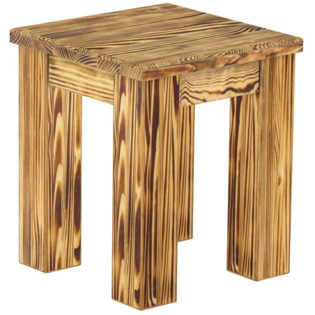 Hocker Rio Classico Farbton Pinie geflammt massive Pinien Holzhocker