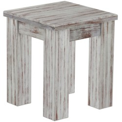 Hocker Rio Classico Farbton Shabby Nussbaum massive Pinien Holzhocker