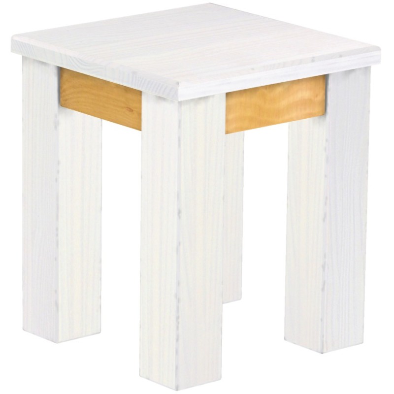 Hocker Rio Classico Farbton Snow Honig massive Pinien Holzhocker