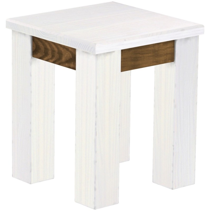 Hocker Rio Classico Farbton Snow Eiche massive Pinien Holzhocker