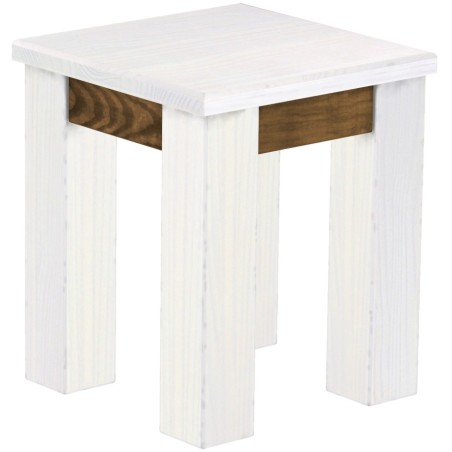 Hocker Rio Classico Farbton Snow Eiche massive Pinien Holzhocker