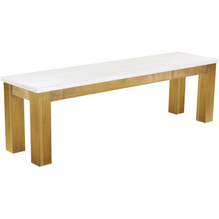 Sitzbank 150 Rio Classico Farbton Brasil Platte weiss massive Pinien Holzbank - Bank