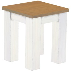 Hocker Rio Classico Farbton Eiche natur weiss massive Pinien Holzhocker