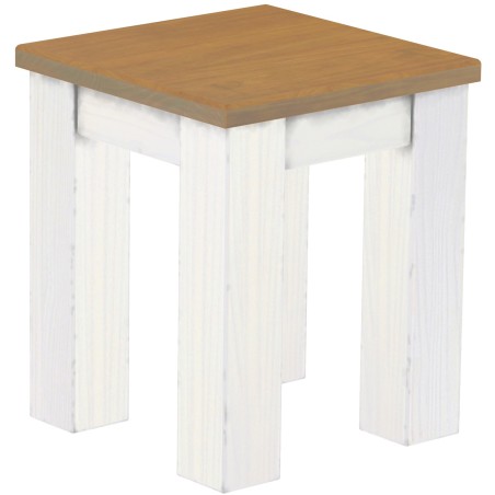 Hocker Rio Classico Farbton Eiche natur weiss massive Pinien Holzhocker