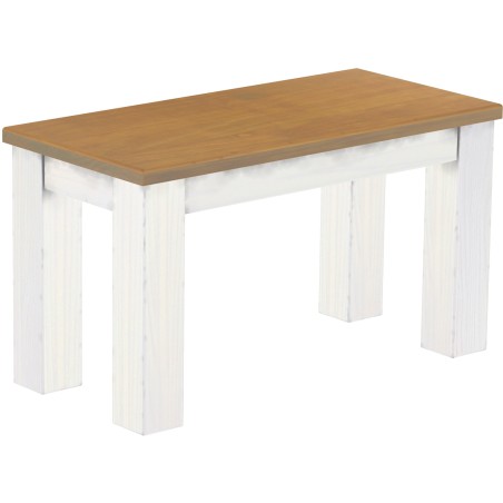 Sitzbank 80 Rio Classico Farbton Eiche natur weiss massive Pinien Holzbank - Bank