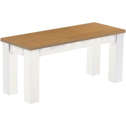 Sitzbank 100 Rio Classico Farbton Eiche natur weiss massive Pinien Holzbank - Bank