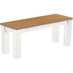 Sitzbank 110 Rio Classico Farbton Eiche natur weiss massive Pinien Holzbank - Bank