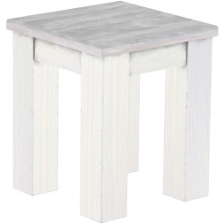 Hocker Rio Classico Farbton Beton Weiss massive Pinien Holzhocker