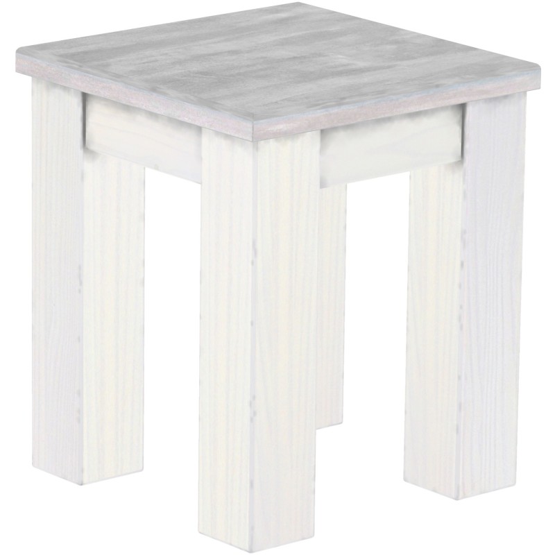 Hocker Rio Classico Farbton Beton Weiss massive Pinien Holzhocker