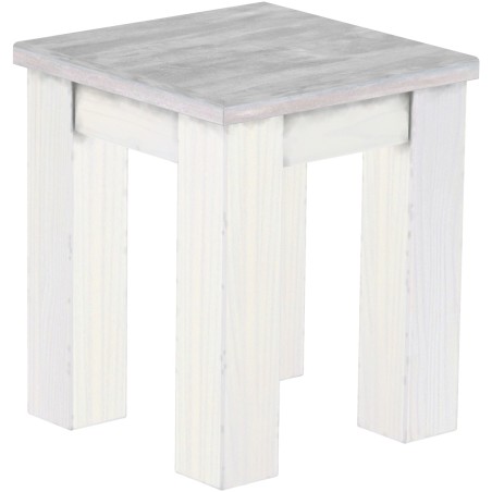 Hocker Rio Classico Farbton Beton Weiss massive Pinien Holzhocker