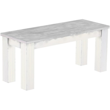 Sitzbank 100 Rio Classico Farbton Beton Weiss massive Pinien Holzbank - Bank