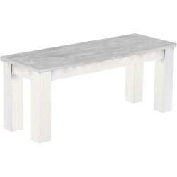 Sitzbank 110 Rio Classico Farbton Beton Weiss massive Pinien Holzbank - Bank