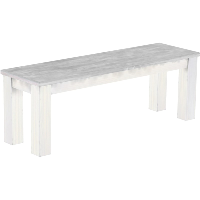 Sitzbank 130 Rio Classico Farbton Beton Weiss massive Pinien Holzbank - Bank