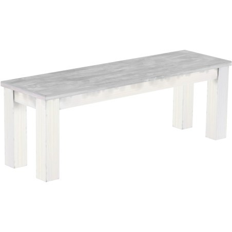 Sitzbank 130 Rio Classico Farbton Beton Weiss massive Pinien Holzbank - Bank