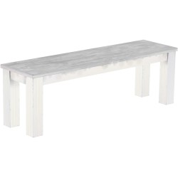 Sitzbank 140 Rio Classico Farbton Beton Weiss massive Pinien Holzbank - Bank