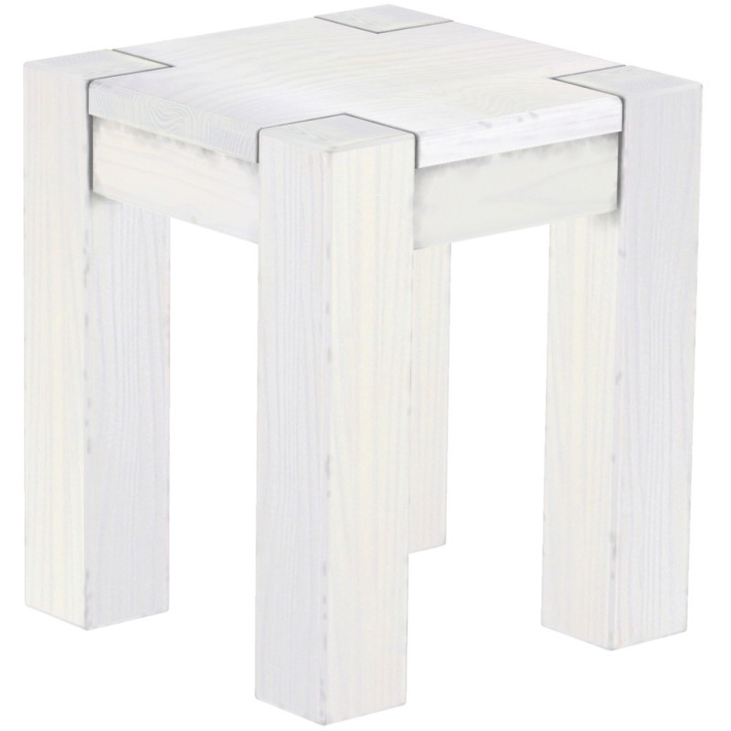 Hocker Rio Kanto Farbton Pinie Weiss massive Pinien Holzhocker