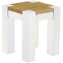 Hocker Rio Kanto Farbton Brasil Weiss massive Pinien Holzhocker