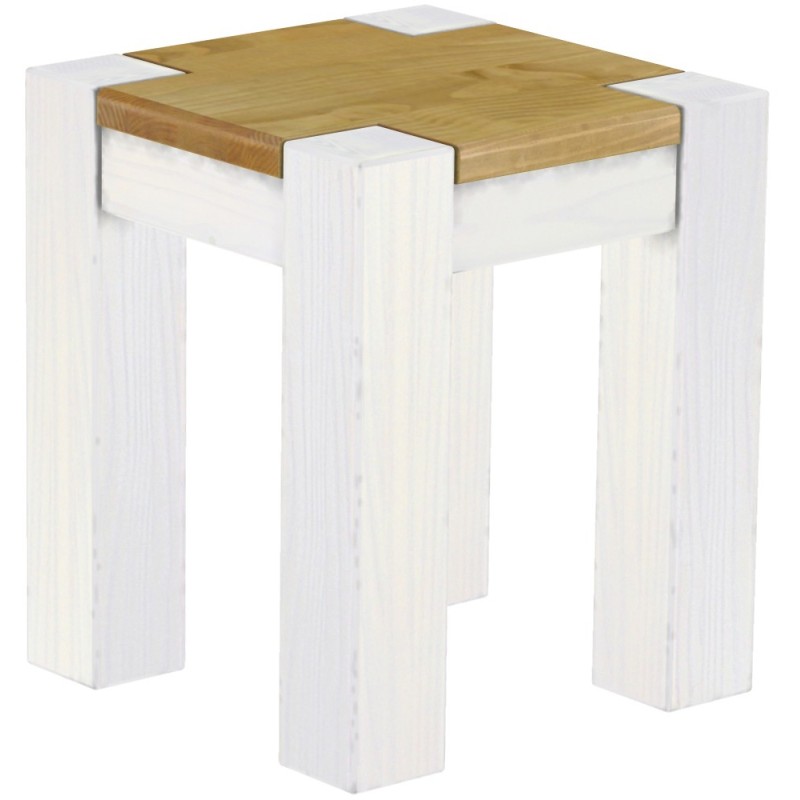 Hocker Rio Kanto Farbton Brasil Weiss massive Pinien Holzhocker