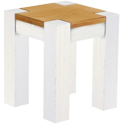 Hocker Rio Kanto Farbton Honig Weiss massive Pinien Holzhocker