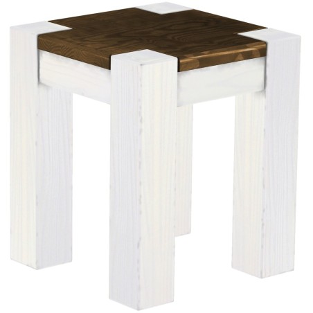 Hocker Rio Kanto Farbton Eiche Weiss massive Pinien Holzhocker