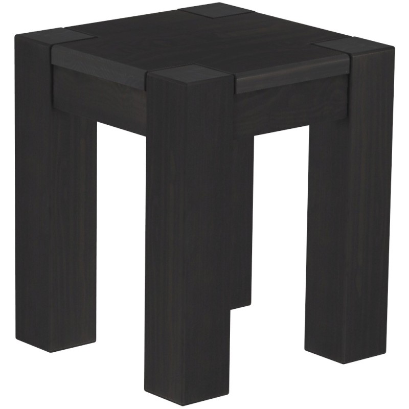 Hocker Rio Kanto Farbton Ebenholz massive Pinien Holzhocker