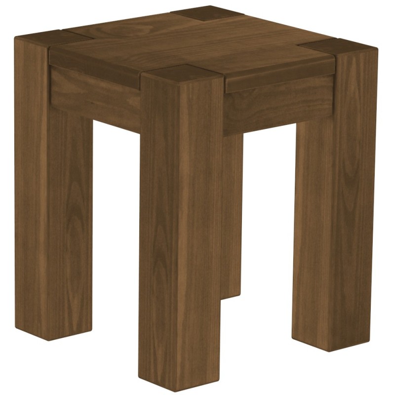 Hocker Rio Kanto Farbton Nussbaum massive Pinien Holzhocker