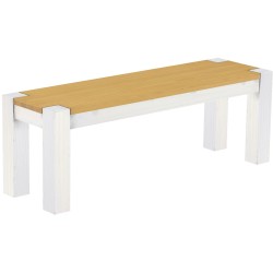 Sitzbank 130 Rio Kanto Farbton Eiche hell Weiss massive Pinien Holzbank - Bank