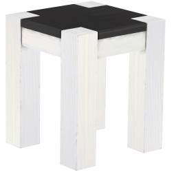 Hocker Rio Kanto Farbton Ebenholz Weiss massive Pinien Holzhocker