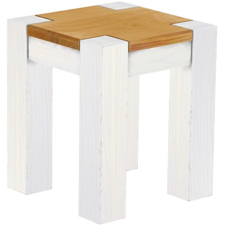 Hocker Rio Kanto Farbton Taubengrau Weiss massive Pinien Holzhocker