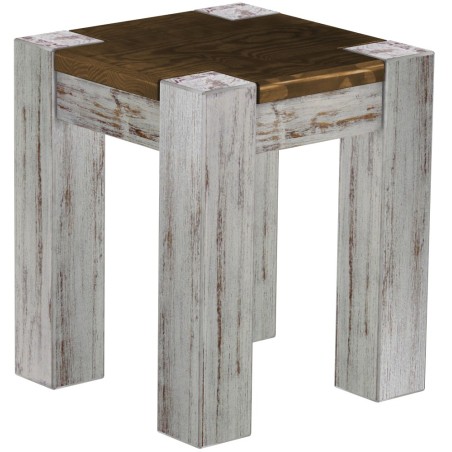 Hocker Rio Kanto Farbton Shabby Platte Eiche massive Pinien Holzhocker