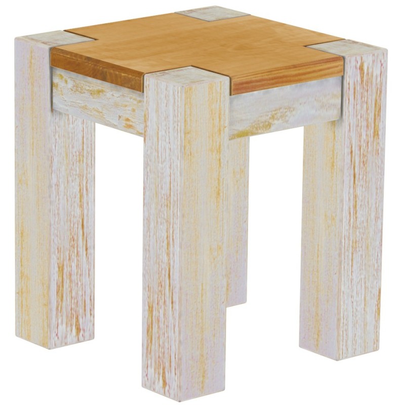 Hocker Rio Kanto Farbton Shabby Platte Honig massive Pinien Holzhocker