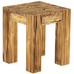 Hocker Rio Kanto Farbton Pinie geflammt massive Pinien Holzhocker