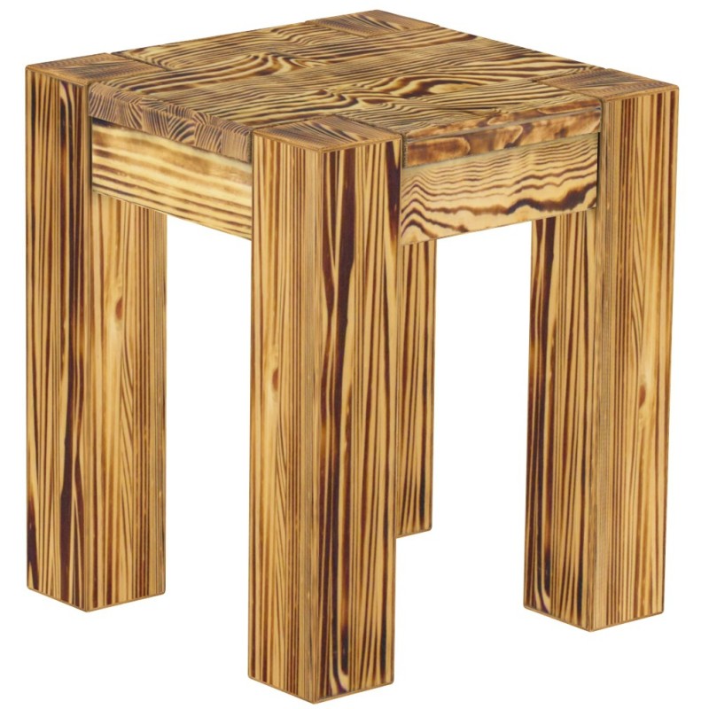 Hocker Rio Kanto Farbton Pinie geflammt massive Pinien Holzhocker