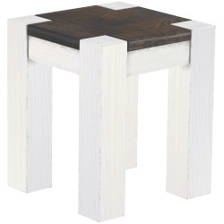 Hocker Rio Kanto Farbton Granitgrau Weiss massive Pinien Holzhocker