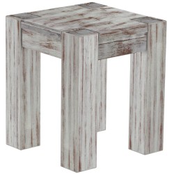 Hocker Rio Kanto Farbton Shabby Nussbaum massive Pinien Holzhocker