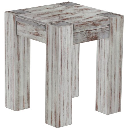 Hocker Rio Kanto Farbton Shabby Nussbaum massive Pinien Holzhocker