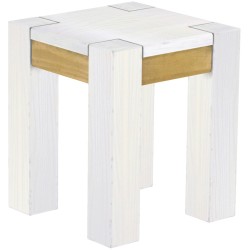 Hocker Rio Kanto Farbton Snow Brasil massive Pinien Holzhocker