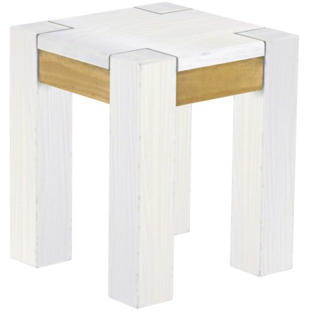 Hocker Rio Kanto Farbton Snow Brasil massive Pinien Holzhocker