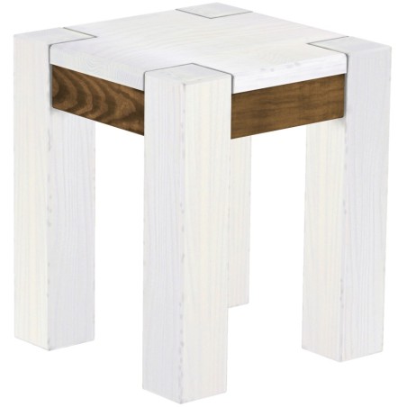 Hocker Rio Kanto Farbton Snow Eiche massive Pinien Holzhocker