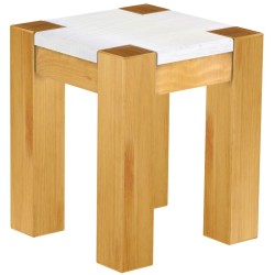 Hocker Rio Kanto Farbton Honig Platte weiss massive Pinien Holzhocker