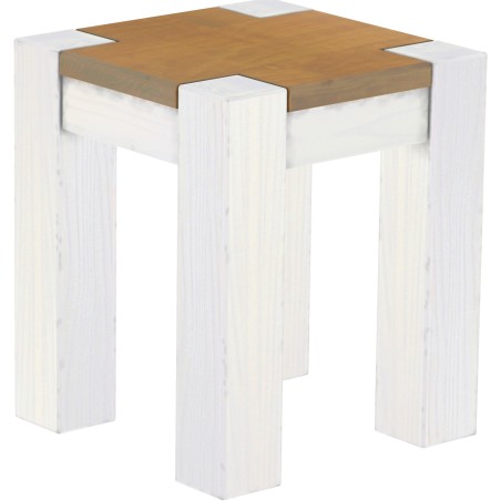 Hocker Rio Kanto Farbton Eiche natur weiss massive Pinien Holzhocker