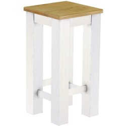 Barhocker Rio Classico Farbton Brasil Weiss massiver Pinien Holzhocker