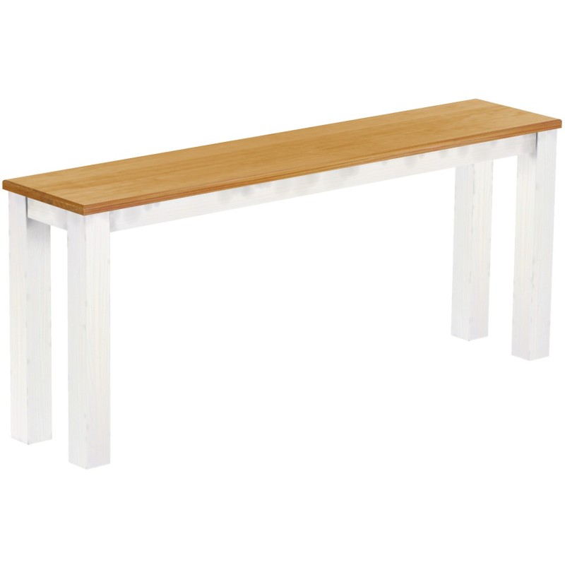 Hochbank 180 Rio Classico Farbton Honig Weiss massive Pinien Holzbank - Barbank