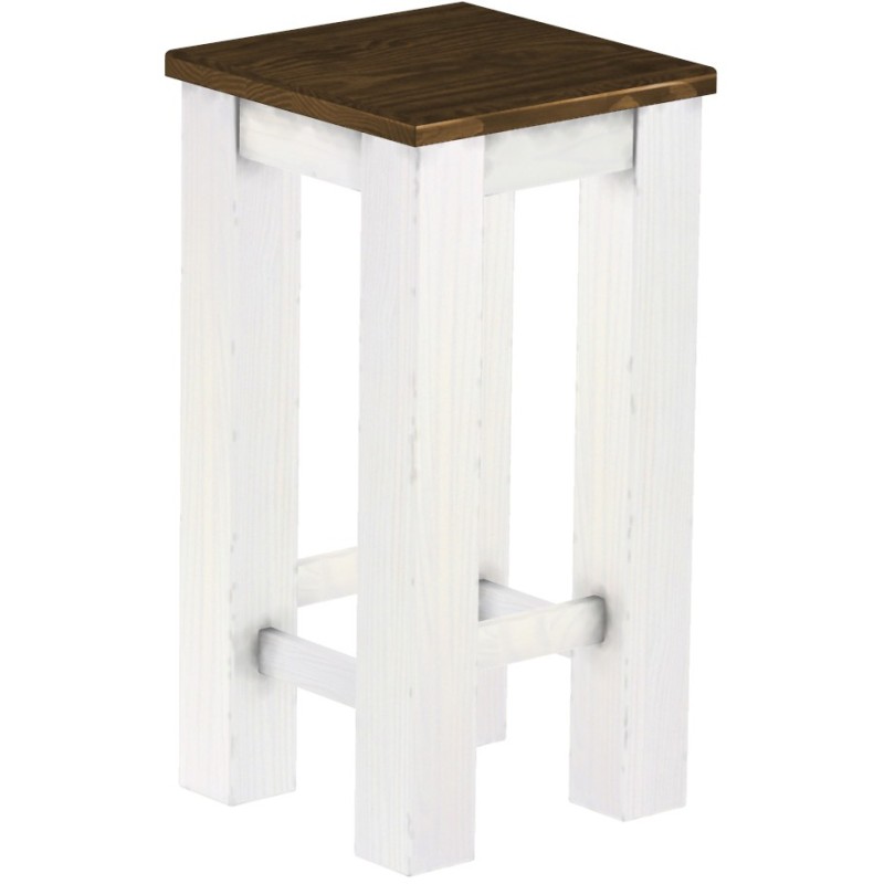 Barhocker Rio Classico Farbton Eiche Weiss massiver Pinien Holzhocker