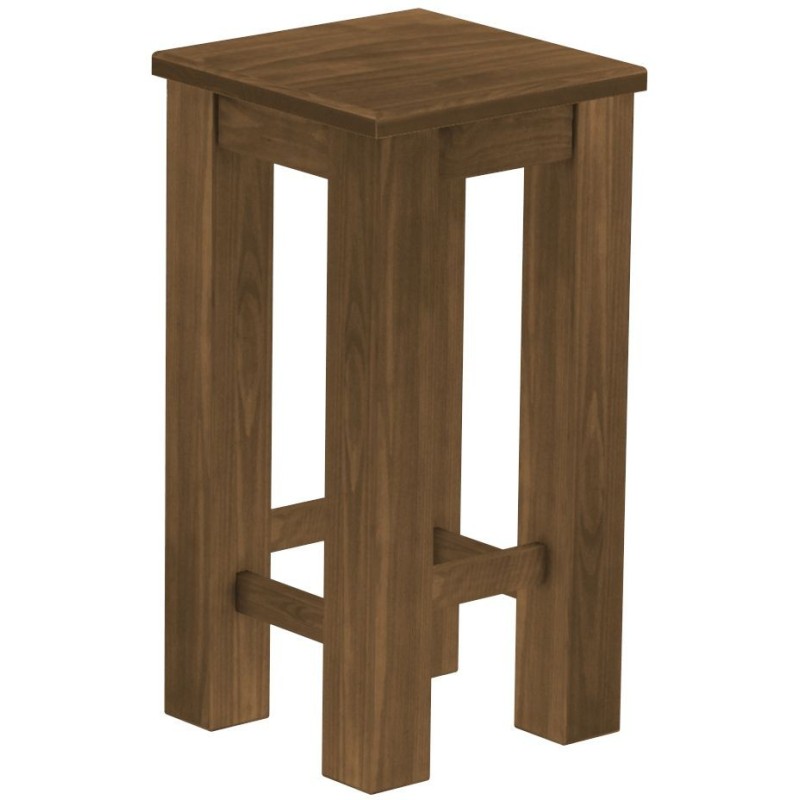 Barhocker Rio Classico Farbton Nussbaum massiver Pinien Holzhocker