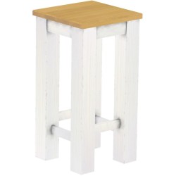 Barhocker Rio Classico Farbton Eiche hell Weiss massiver Pinien Holzhocker